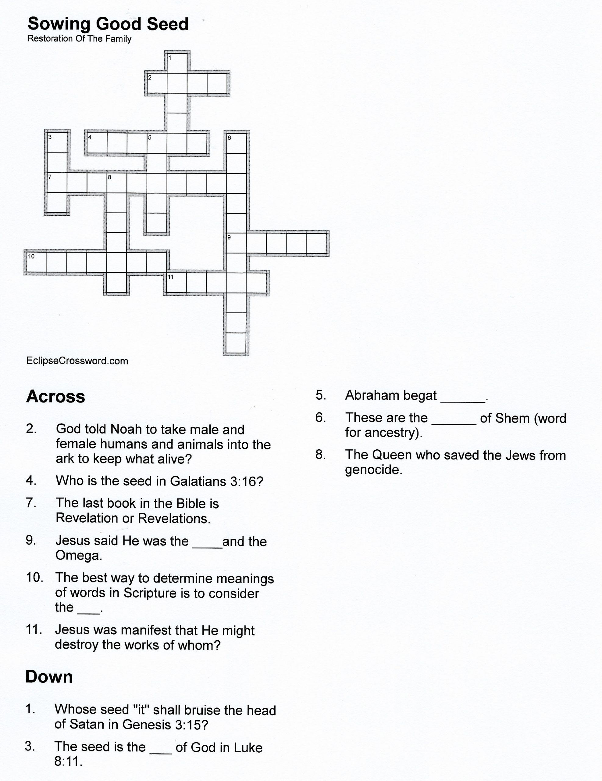 Puzzle: Sowing Good Seed