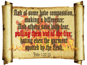 Jude 1:22,23 Scripture on a scroll