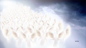 image of host of angels in sky