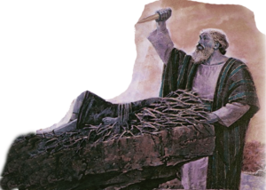 Abraham with Isaac with raised knife