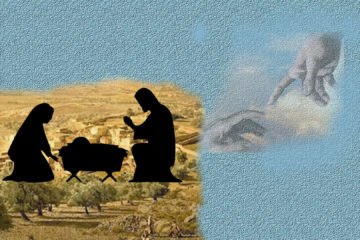 NATIVITY, BETHLEHEM, HAND FROM SKY