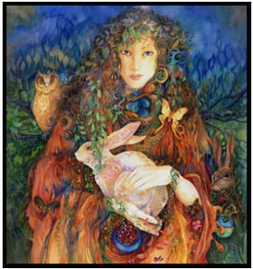 Pagan, occult image of babylonian easter queen of heaven