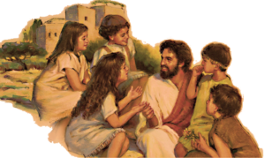 Man teaching children