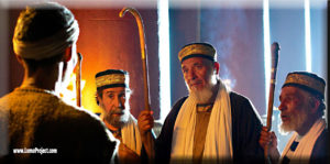 Religious leaders questioning healed blind man.