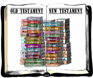 Image of NT books over top of OT books
